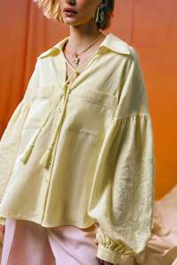 Broderie Chemises Fleur Blouse Femmes Causal Paillettes Blouses avec Bouton Femmes Chemise - Product Image 6