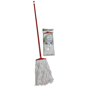 Serpillère industrielle robuste en coton 400g pour sols humides avec manche métallique, outil de nettoyage pour la Turquie - Product Image 2