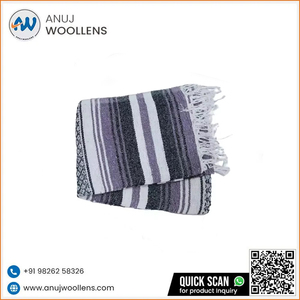 Manta a rayas tejida sostenible Falsa púrpura estilo mexicano grande personalizada directa de fábrica Venta Directa - Product Image 3