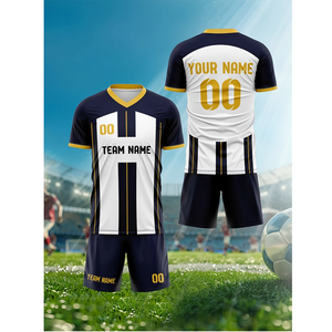 Camiseta de Fútbol Personalizada, Color Azul y Blanco Premium, Impresión por Sublimación, Top Corto de Equipo, Camiseta de Fútbol Americano Premium - Product Image 1