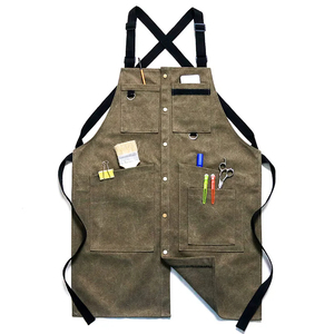 Delantal de Chef de cafetería de alta resistencia, logotipo personalizado, herramienta de trabajo de restaurante, babero, uniforme de jardín de cuero, delantales de lona de peluquero Vaquero de algodón - Product Image 6