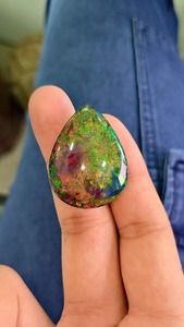 Natural Ethiopian Black <b>Opal</b> Cabochon. Top quality piece. 17.28 Cts Total. World class quality <b>Opal</b> Cabochon - Product Image 2