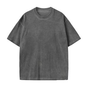 Camiseta lavada desgastada moda transfronteriza teñida talla estadounidense pesada de 245GSM con logotipo bordado personalizado OEM para hombre - Product Image 3