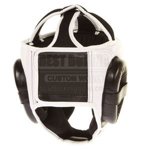 Custom PU Leather Boxing <b>Head</b> Guard for Adult <b>Training</b> & Sparring Adjustable Taekwondo <b>Head</b> Guard with Face Protection - Product Image 6