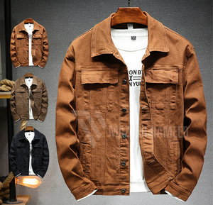 OEM Design personnalisé 2025 Veste en jean coupe ajustée pour hommes Manteau Streetwear noir pur Vestes en jean décontractées pour le printemps et l'automne - Product Image 6