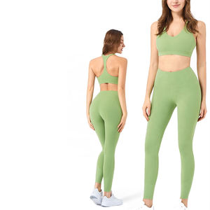 Ensemble de vêtements de yoga et de fitness imperméables pour femmes - Personnalisé, taille plus, respirant, 100% coton, soutien-gorge de sport et short - Product Image 5