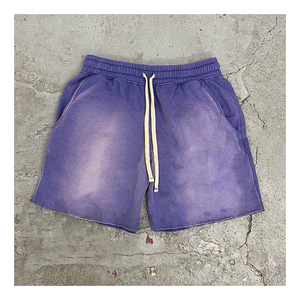 Pantalones Cortos Deportivos Raccoon Vintage Lisos con Bajo sin Rematar y Lavado Ácido, 100% Poliéster Terry, Cintura Media, con Logotipo, Bajo sin Rematar, Transpirables - Product Image 2