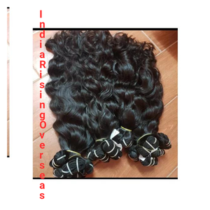 Extensiones de cabello ondulado natural indio crudo de alto brillo, cabello humano Remy Virgen sin procesar, proveedor de extensiones onduladas suaves de longitud completa - Product Image 1