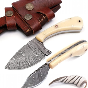 Custom Handmade Damascus Steel DIY Skinning Camping Hunting <b>Knife</b> Fixed Blade Bone Handle <b>Sheath</b> OEM Wholesale - Product Image 2