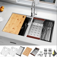 Évier de cuisine en acier inoxydable fait à la main Éviers de cuisine à double cuvette personnalisés de haute qualité pour usage domestique