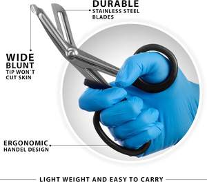 LIVERFORT Ciseaux à pansement de qualité supérieure 7 "(18cm) Ciseaux à pansement colorés Ciseaux à pansement universels Instruments chirurgicaux - Product Image 6