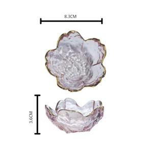 Bol de service en verre marbré rose avec bord doré, décoration de table, parfait pour les fêtes, l'accueil des invités et les occasions spéciales, en provenance d'Inde - Product Image 3