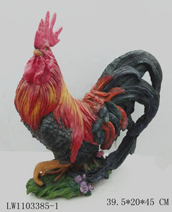 Statue de coq alpha, grand modèle, pour décoration intérieure et extérieure, idéal comme cadeau, représentant un coq dans une ferme rurale au lever du soleil. - Product Image 4