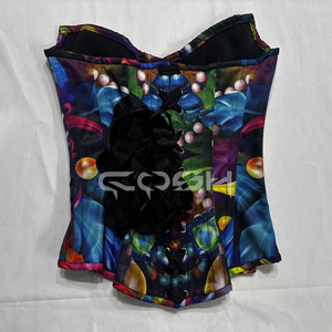 Corsé con estampado de carnaval de Mardi Gras, corsé con varillas de acero, corsé de disfraces colorido, fabricante de corsés. - Product Image 6