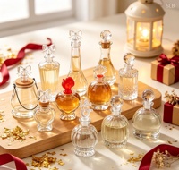 Flacon de parfum vintage à huit bords de 50 ml et 100 ml avec couvercle en verre rond brillant