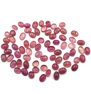 ทับทิมธรรมชาติอัญมณีเรียบด้านล่างแบนรูปไข่ Cabochon DIY สําหรับแหวนจี้ต่างหูเครื่องประดับหินหลวม - Product Image 2