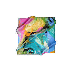 Digital Printed 90x90 Silk Crepe Satin <b>Square</b> <b>Scarf</b> - Product Image 1