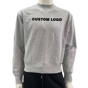 Sweat-shirt à col rond personnalisé 100% coton Sweat-shirt à col rond surdimensionné en molleton français Sweat-shirt uni Streetwear Sweat-shirt à col rond de luxe - Product Image 1