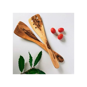 Cuillère de cuisine en bois d'olivier artisanale de luxe, ustensile de cuisine en bois biologique pour mélanger, remuer et servir, design élégant - Product Image 1