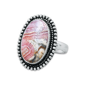 Nueva venta exclusiva de piedras preciosas de Rodocrosita de corte ovalado Natural indio sólido 925 anillos de forma ovalada de plata esterlina regalos de joyería fina - Product Image 1