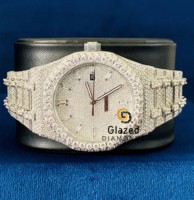 Reloj de pulsera de lujo personalizado, completamente cubierto de diamantes, de acero inoxidable de alta calidad, estilo hip hop para hombre, con diamantes de moissanita, mecánico, automático, analógico, con cristal y dijes.