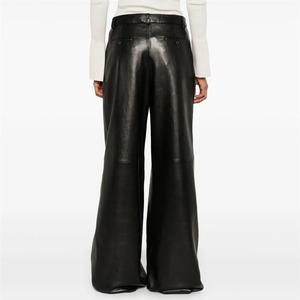 Pantalones de mujer Nuevos pantalones de pierna recta de cintura alta de cuero artificial para el invierno 2024 Pantalones de pierna recta de mujer versátiles Casuales - Product Image 4