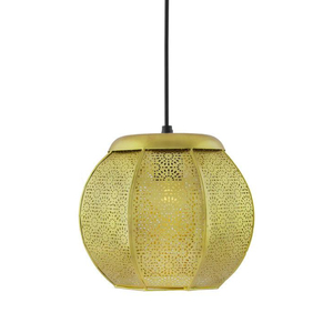 Lampe suspendue marocaine classique dorée, style antique, luminaire en métal fait main, lanterne de plafond pour la décoration intérieure et les cadeaux - Product Image 1