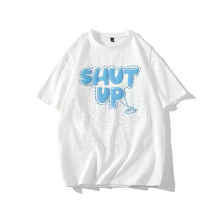 Camisetas Casuales con Estampado Puff para Mujer, 100% Algodón, Transpirables, de Secado Rápido, Ecológicas, Servicio OEM - Product Image 2