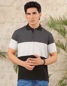 เสื้อโปโลผู้ชายผ้าฝ้ายระบายอากาศได้ดีสไตล์ที่กำหนดเองขนาดพลัสไซส์ลายพื้น - Product Image 1