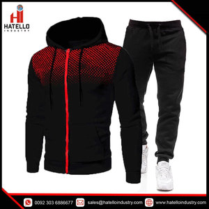Nuevos chándales deportivos informales de invierno para hombre, conjunto de Sudadera con capucha de lana con cremallera y pantalones de chándal, diseño impreso - Product Image 2