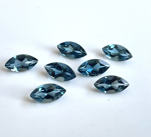 Topacio Azul Londres Natural, Corte Marquesa, de 2x4 mm a 6x12 mm, Facetado - Topacio Azul Londres Suelto, Corte Marquesa, Gema de Alta Calidad - Product Image 1