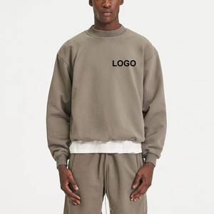 100% coton biologique hommes sweats à capuche et sweat-shirts hommes personnalisé respirant col rond unisexe sweat-shirt surdimensionné - Product Image 6