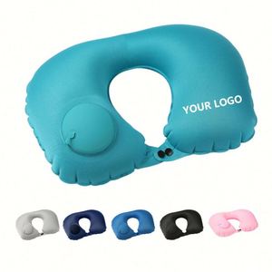 Portable <b>U</b>-<b>Shaped</b> Inflatable Travel <b>Pillow</b> Soft Comfortable Air-Filled for Train Airplane Outdoor with Custom Logo - Product Image 1