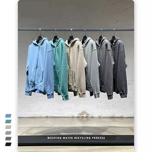 Sudadera con capucha para hombre con cremallera completa y logotipo personalizado al por mayor, chándales altos grandes en blanco, sudaderas con capucha y cremallera de talla grande - Product Image 3