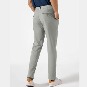 กางเกงทางการสีกากีของผู้ชายกางเกงลำลองเอวกลางมีซิปมีบริการตามสั่ง - Product Image 4