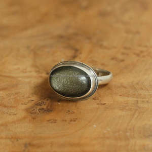 925 Sterling Silver Ring Golden <b>Obsidian</b> Genuine Gemstone Bohemian Ring Handmade Silver <b>Jewelry</b> Ring Gift for Her - Product Image 5