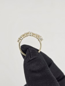 Lab Grown <b>Diamond</b> <b>Ring</b> In 14K 18K Yellow Gold | Oval Center <b>Diamond</b> With Half Moon Side Stones | Women Engagement Fine Jewelry - Product Image 4