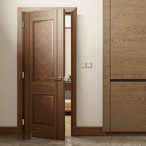 Nouvelle conception moderne minimaliste, porte intérieure en MDF résistante à l'humidité pour villa, avec surface finie en PVC polymère imitation bois - Product Image 6