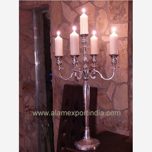 Best Selling Modern Silver Metal Handmade Crystal Wedding <b>Candelabra</b> Centerpiece Customized Sizes New Design Decorative Party - Product Image 6