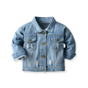 Veste en jean pour enfants et bébés filles de haute qualité, couleur personnalisée, décontractée, élégante, vêtements d'extérieur, saison d'automne, coton respirant - Product Image 1