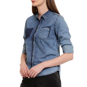 Camisas de Mezclilla Azul Premium para Mujer, Cierre de Botones, Manga Larga, Estilo Casual, Formal y Occidental, Cómodas para Uso Diario, Superventas - Product Image 1