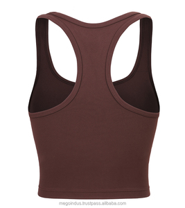 Top Deportivo de Yoga para Mujer, Espalda Cruzada, Estilo Racerback, Largo, Ligero, Sin Costuras, Reversible, Acolchado, Cuello Redondo, Top Corto para Entrenamiento - Product Image 2