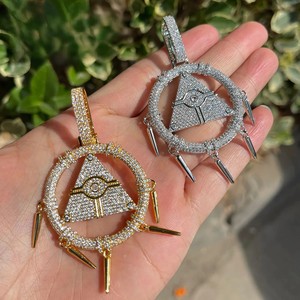 Premium 925 Sterling Silver Manufacturer Fashion Pendant Gold Plated Moissanite Diamond Jewelry for Men's - Product Image 2