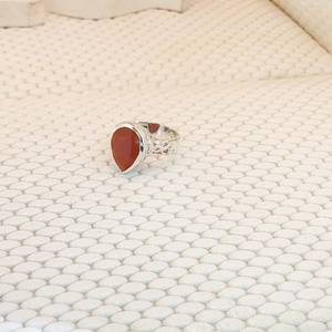 Beautiful 925 Sterling Silver <b>Orange</b> Carnelian Gemstone Ring Bohemian Style Handmade Party Jewelry for Women & Children - Product Image 3