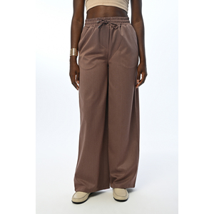 Pantalon large uni pour femme avec taille élastique - Product Image 5