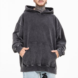Alta calidad Unisex peso pesado con capucha lavado ácido Vintage piedra Sudadera con capucha 95% algodón al por mayor logotipo personalizado ODM suministro - Product Image 1