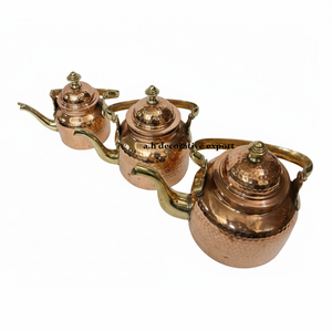 Tetera de Cobre Martillado Artesanal, Diseño Marroquí Moderno y Lujoso, Asa de Latón, Boquilla, Tapa Ecológica, 500ml/1000ml/2000ml - Product Image 3