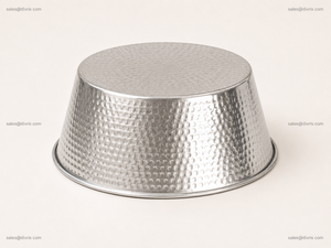 Bol à pédicure rond en métal avec finition martelée pour usage en salon de manucure - Product Image 2