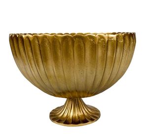 Jarrón Moderno de Hierro con Forma de Urna en Acabado Dorado para Hogar y Bodas, Resistente al Óxido, Brillante, Centro de Mesa - Product Image 1