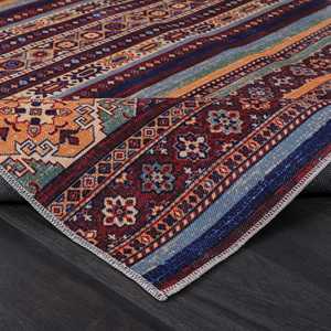 Tapis Kilim Netline Home Depot RW1004 Multicolore Tribal Oriental avec Rayures Géométriques Lavable en Machine pour Salon - Product Image 4